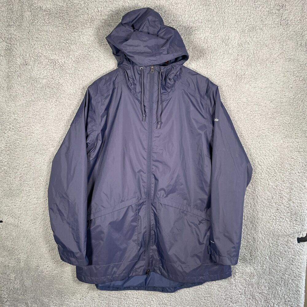 Columbia Womens Arcadia Hooded Windbreaker Jacket 1X Purple